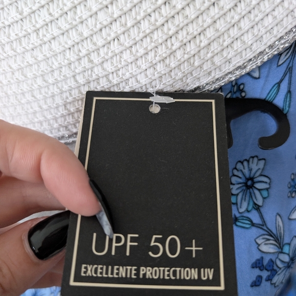 Nicole Marciano White Floppy Hat With Silver Stripe New - Picture 4 of 7